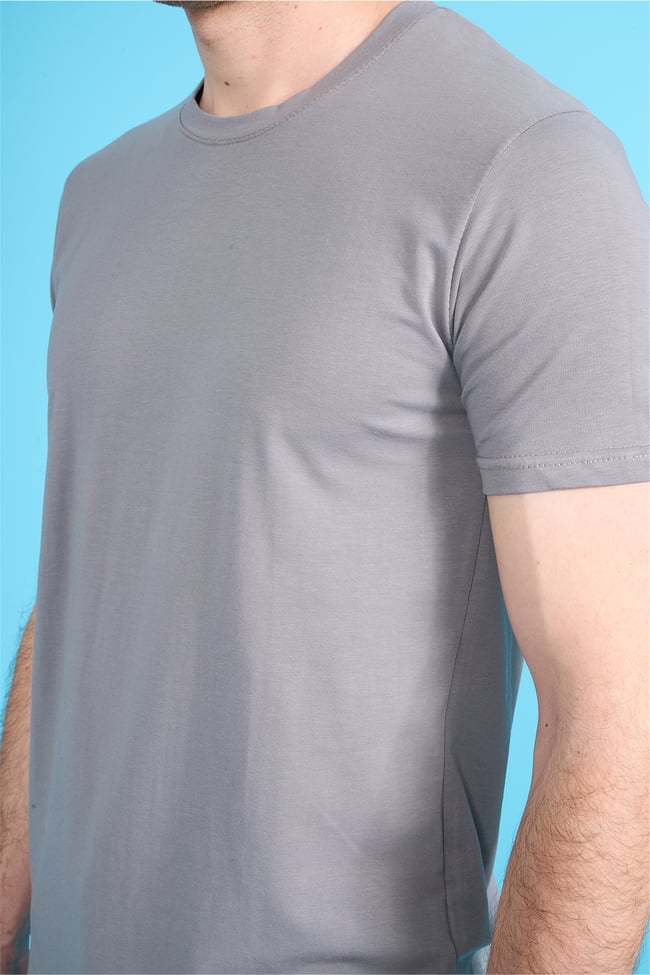 Çetinkaya Mentality 4831 Bisiklet Yaka Regular Baskılı T-shirt Açık Gri