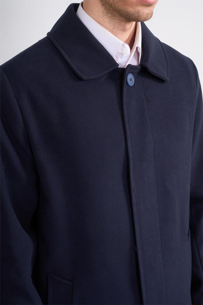 Çetinkaya Mentality 8255 Erkek Gömlek Yaka Kaşe Kaban Lacivert