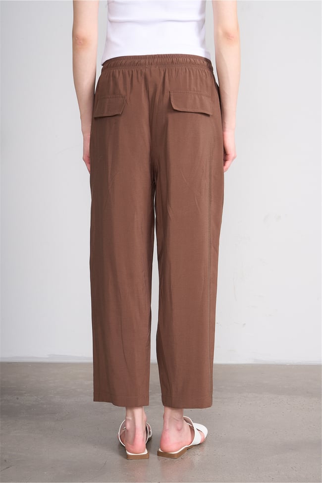 Chester Polo 7009 Bayan Geniş Paça Modal Pantolon Kahve