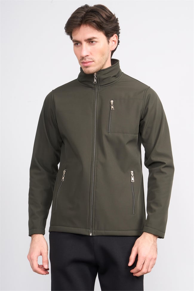 Chester Polo 7500 Erkek Dik Yaka Softshell Mont Haki