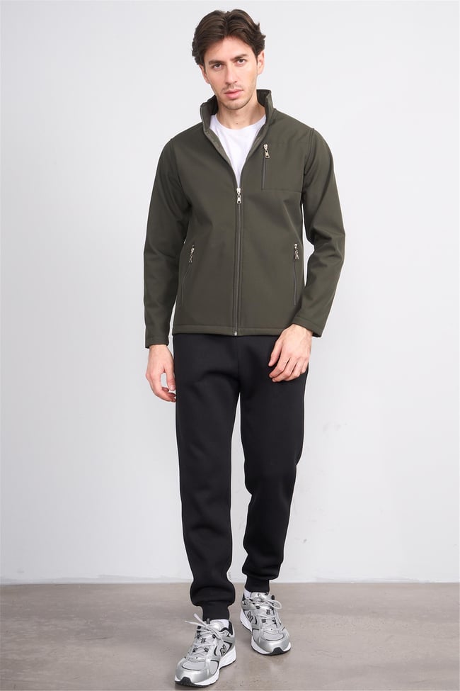 Chester Polo 7500 Erkek Dik Yaka Softshell Mont Haki