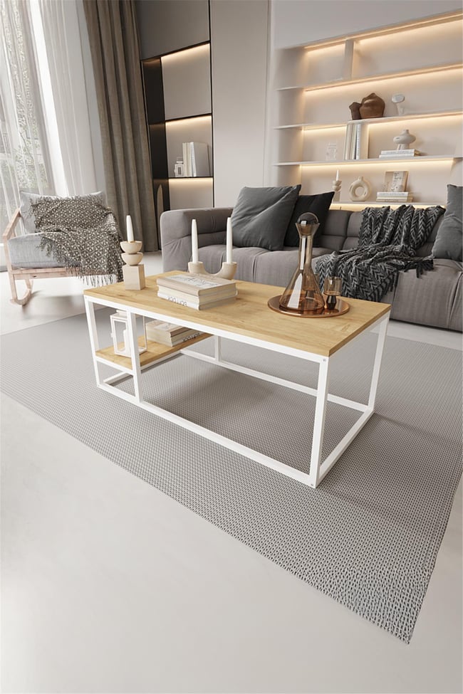 Deconode Octavio Orta Sehpa Beyaz-Çam DN1111BÇ