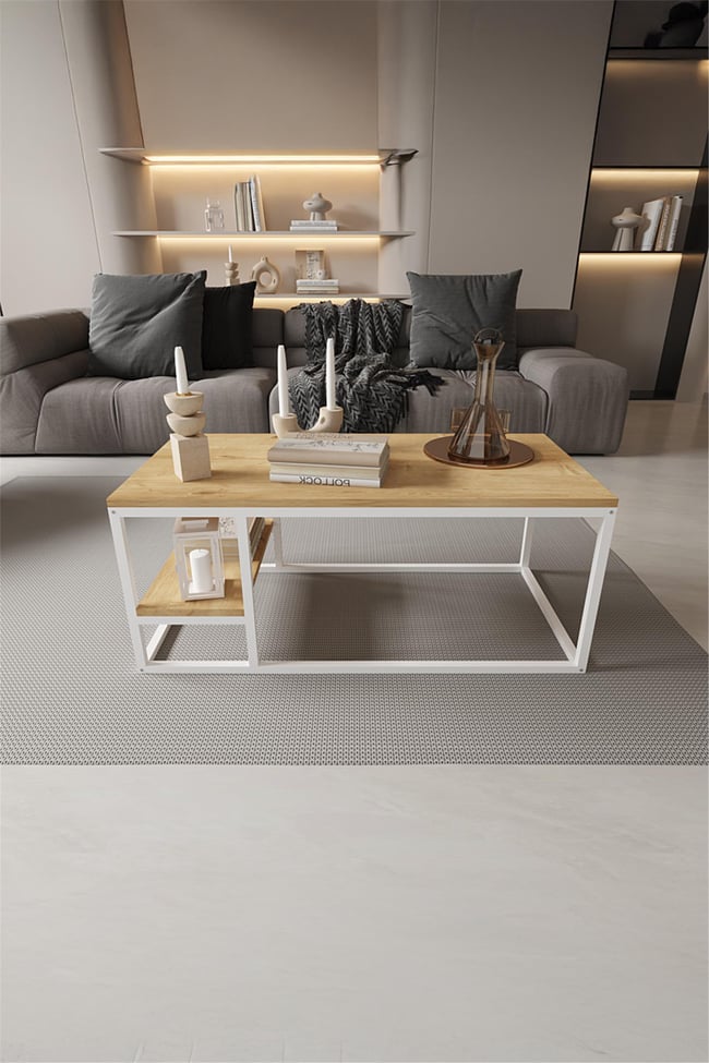Deconode Octavio Orta Sehpa Beyaz-Çam DN1111BÇ