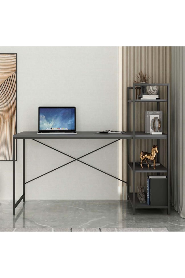 Deconode Smart Raflı Çalışma Masası Antrasit DN1104A