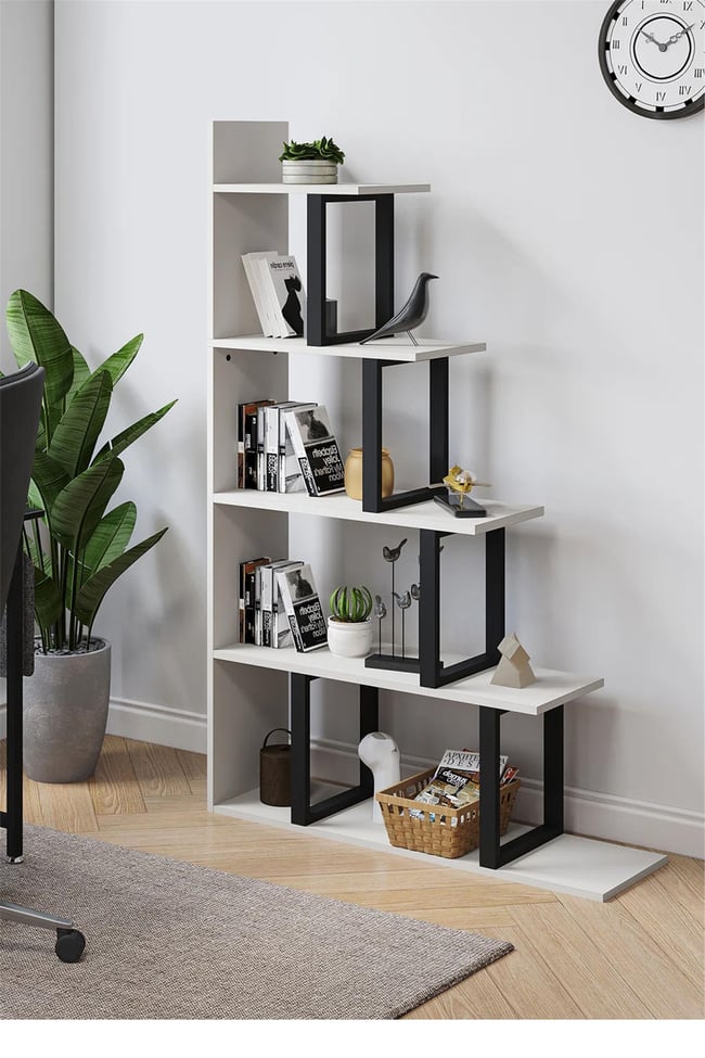 Deconode Step Kitaplık Beyaz DN1126B