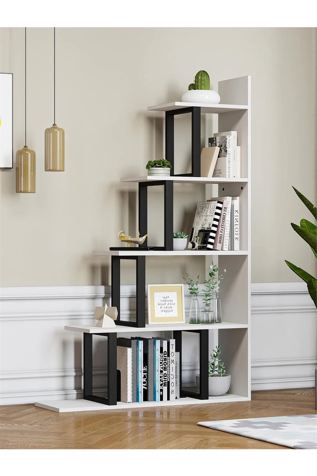 Deconode Step Kitaplık Beyaz DN1126B