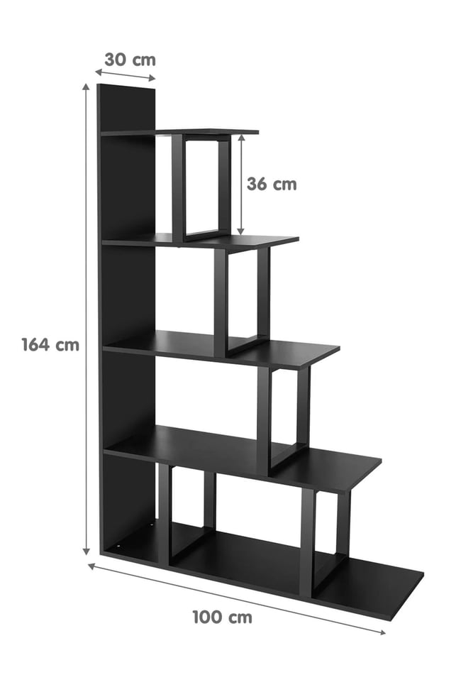 Deconode Step Kitaplık Siyah DN1126S