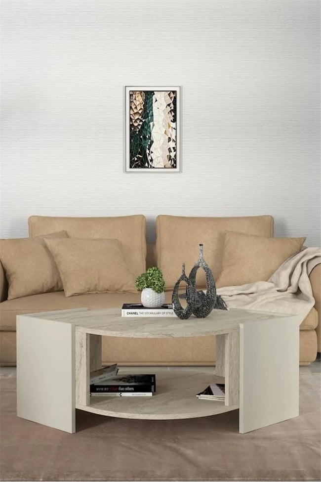 Dekorister Exclusive Marbel Orta Sehpa Kumtaşı-Traverten