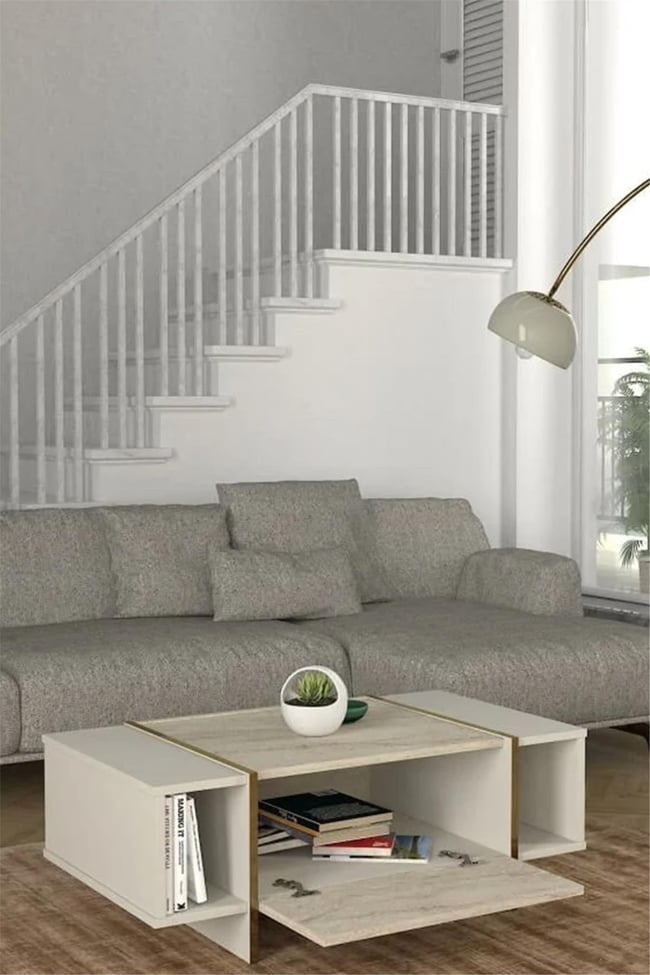 Dekorister Exclusive Veyron Orta Sehpa Kumtaşı-Traverten