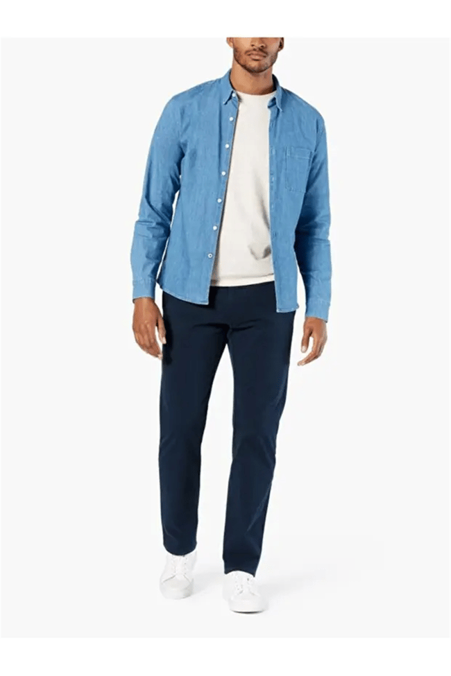 Dockers 8446700060 400 Blue Erkek Smart 360 Flex Ultımate Straıght Fıt Chıno Pantolon