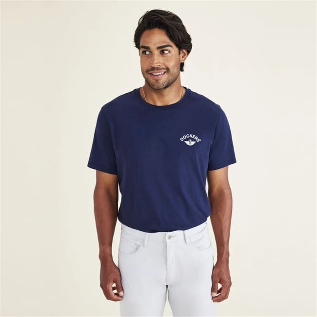 Dockers A110301320 400 Blue Erkek Grafık Logo Slım T-Shırt