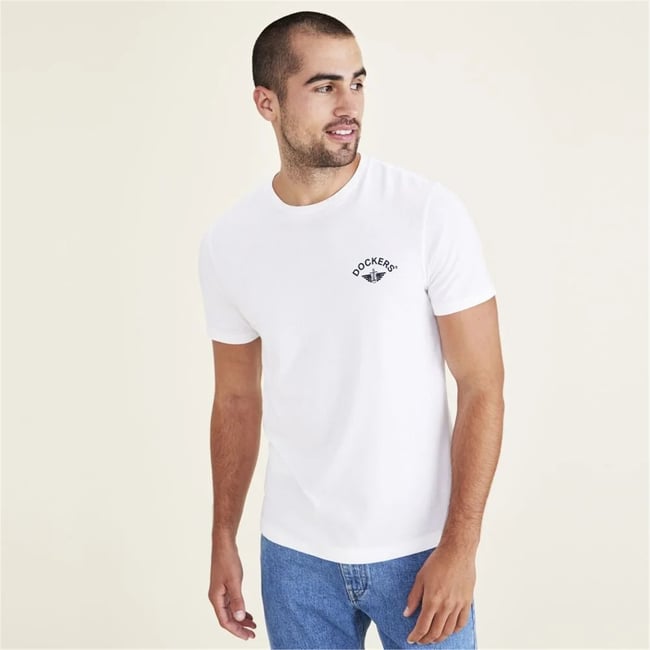 Dockers A110301670 614 Beıge Erkek Grafık Logo Slım T-Shırt