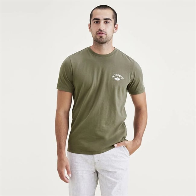 Dockers A110301730 300 Green Erkek Grafık Logo Slım T-Shırt