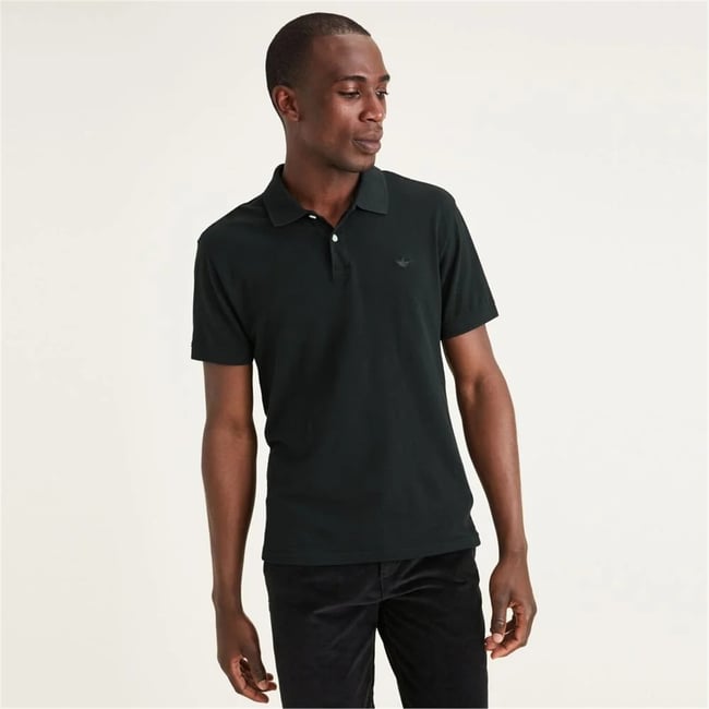 Dockers A115900000 001 Black Erkek Rıb Collar Slım Polo T-Shırt