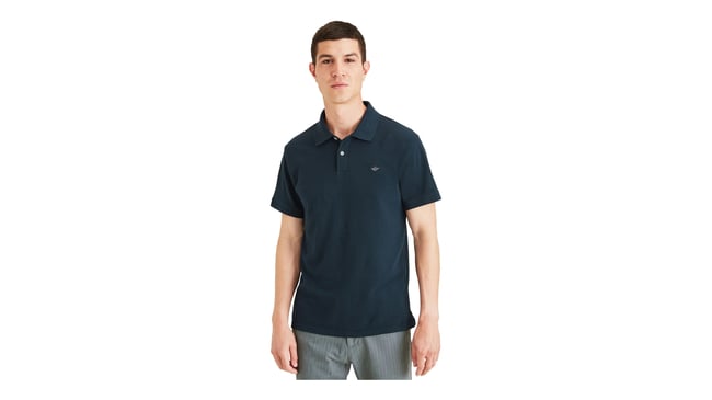 Dockers A115900020 400 Blue Erkek Rıb Collar Slım Polo T-Shırt