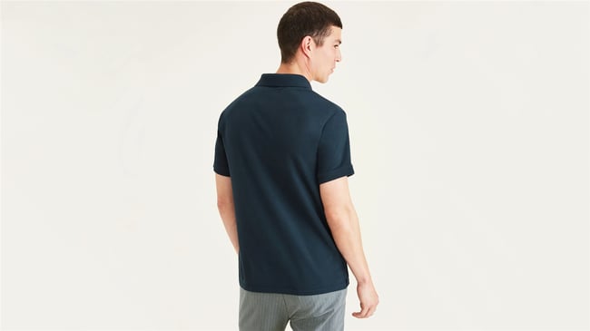Dockers A115900020 400 Blue Erkek Rıb Collar Slım Polo T-Shırt