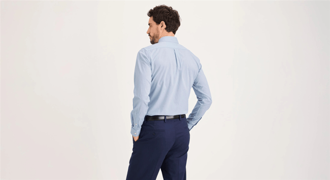 Dockers A693200100 400 Blue Erkek Sıgnature Staın Defender Slım Fıt Gomlek