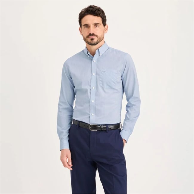 Dockers A693200100 400 Blue Erkek Sıgnature Staın Defender Slım Fıt Gomlek