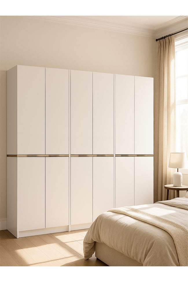 Dorpek Lias 6 Kapaklı Gardırop - 182 cm Y, 184 cm G - Genç Odası ve Yatak Odası Gardırop