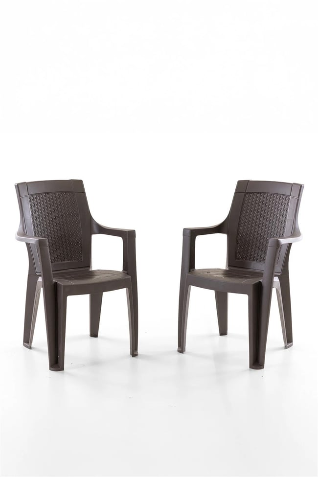 Evdemo Efes 2 Kişilik Rattan Masa Sandalye Takımı Kahve