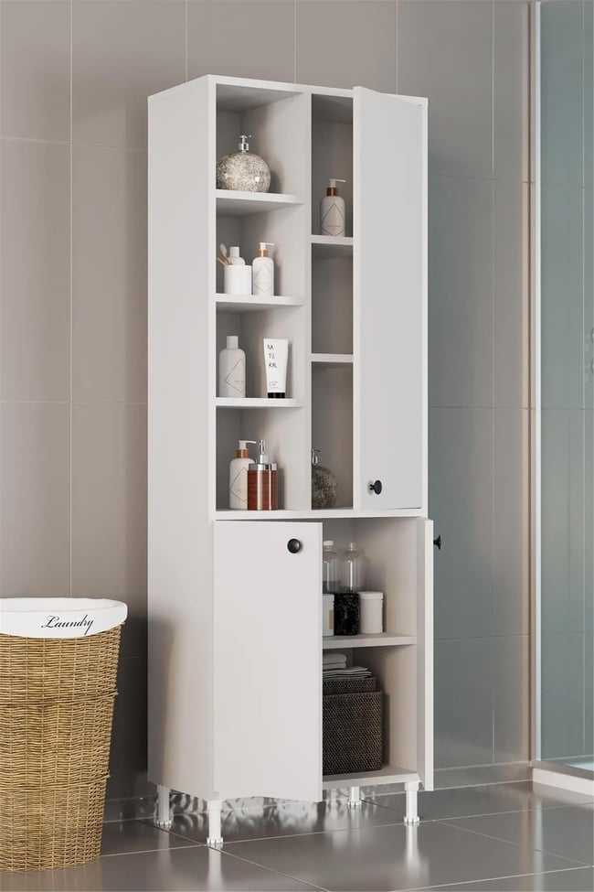 Evdemo Selen Çok Amaçlı Mutfak Banyo Dolabı Beyaz