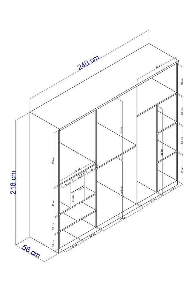Eymense Biblo 240lık Gardırop Bej