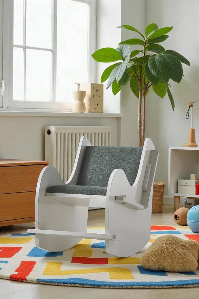 Eymense Junior Sallanan Berjer Tekli Koltuk Beyaz