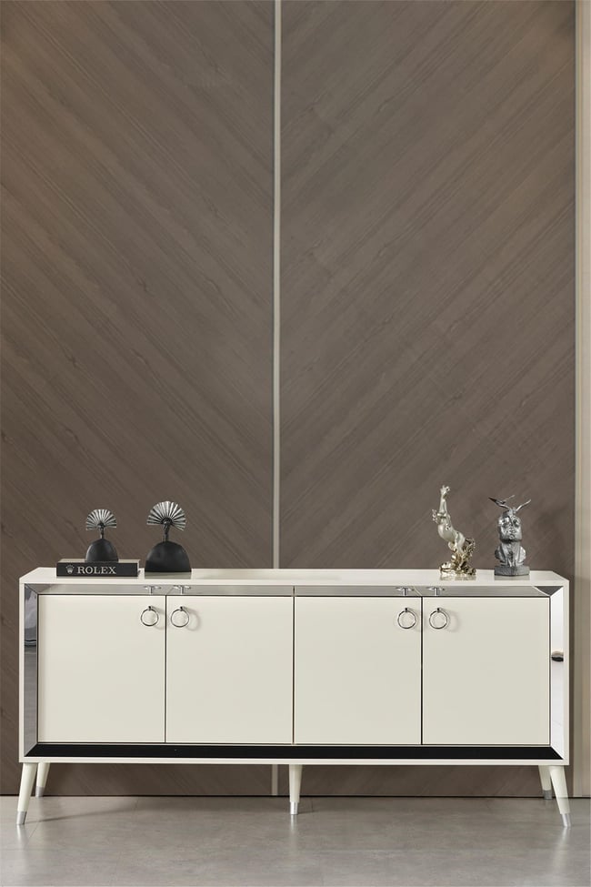 Eymense Lotus Silver Modern Konsol Beyaz