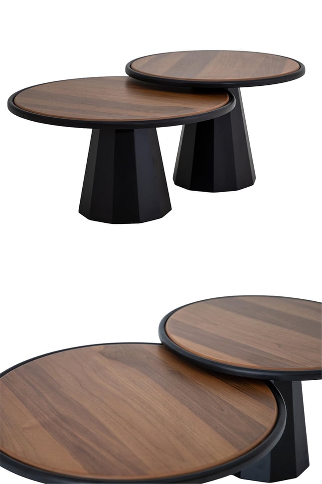 Eymense Luna İkili Orta Sehpa Seti Ceviz