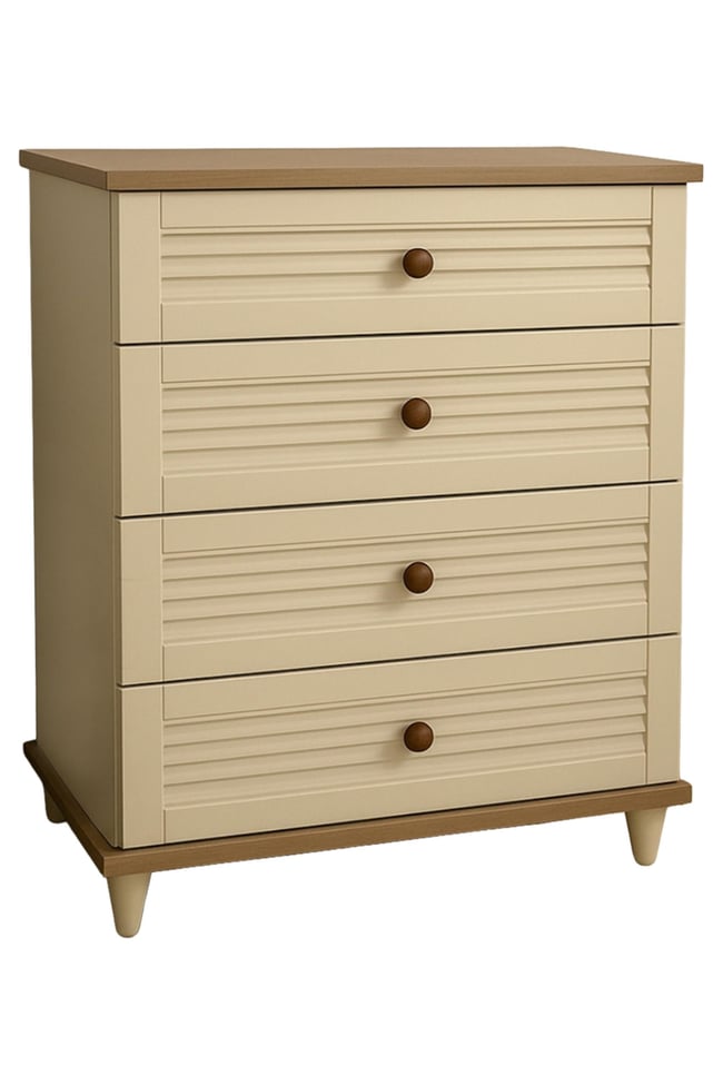 Eymense Panjurlu 4 Çekmeceli Şifonyer Bej Ceviz