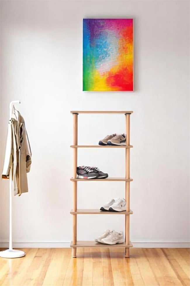 Eymense Pia 5 Raflı Kitaplık Çok Amaçlı Dolap Ceviz