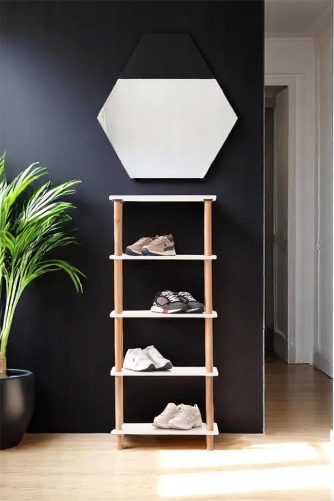 Eymense Pia 5 Raflı Kitaplık Çok Amaçlı Dolap Beyaz