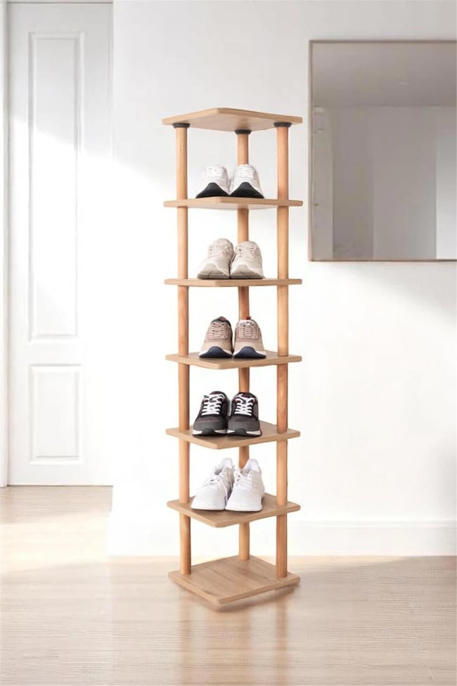 Eymense Pia 7 Raflı Kitaplık Çok Amaçlı Dolap Ceviz