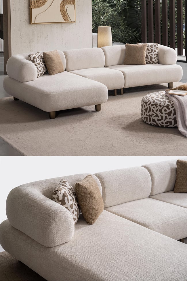 Eymense Solo Mini Puflu Modüler Köşe Koltuk Takımı