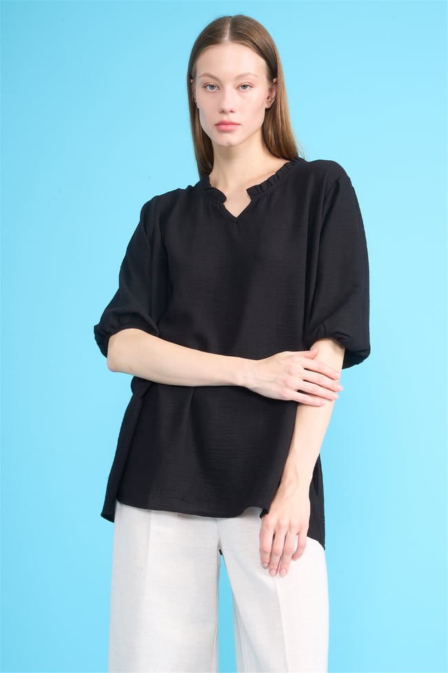 Gölbaşı Y26 O6683 001 Siyah Kadın Bluz 44-50