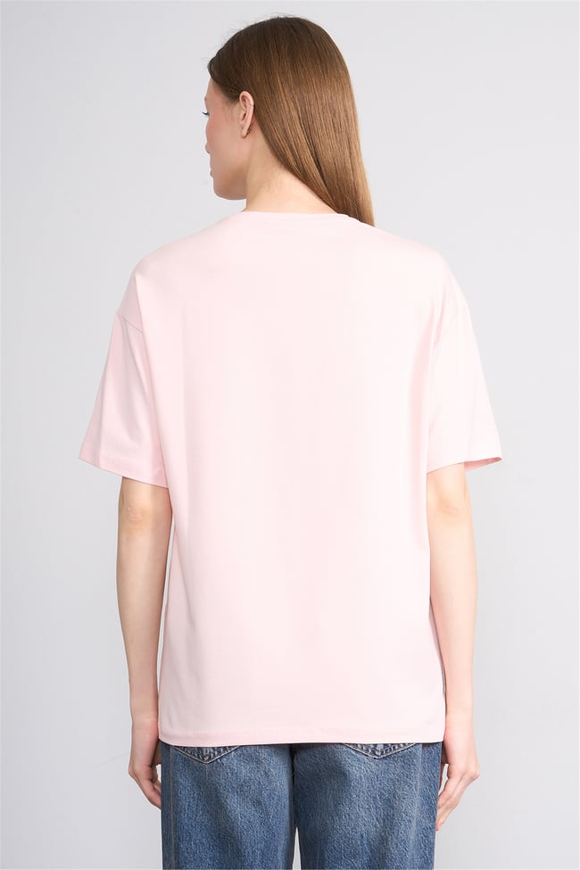 Helly Y26 Mb-7897 Pembe Kadın Yazılı T-Shirt S-Xl