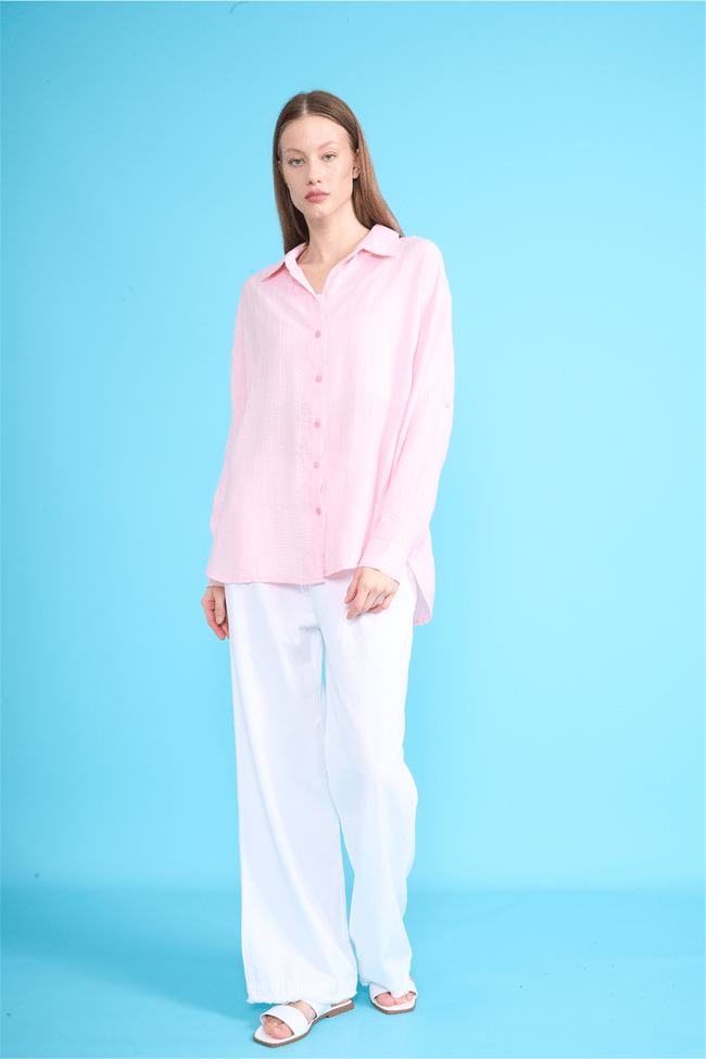 Hisset Gt1134 Pembe Kadın Salas Gömlek 38-44