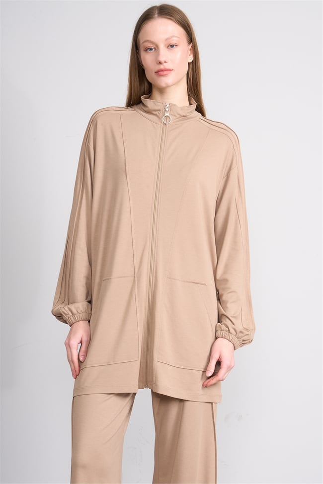 Hisset Y26 Tk2541 Vizon Kadın Melisa Pantolonlu İkili Takım 38-44
