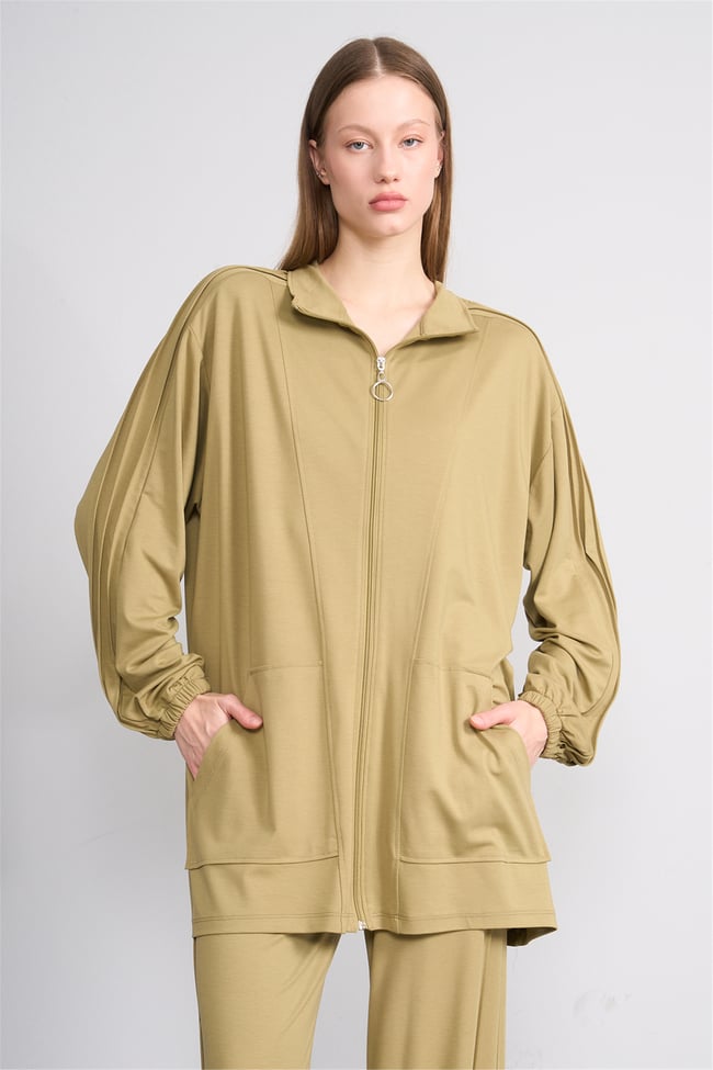 Hisset Y26 Tk2541 Yag Yeşilı Kadın Melisa Pantolonlu İkili Takım 38-44