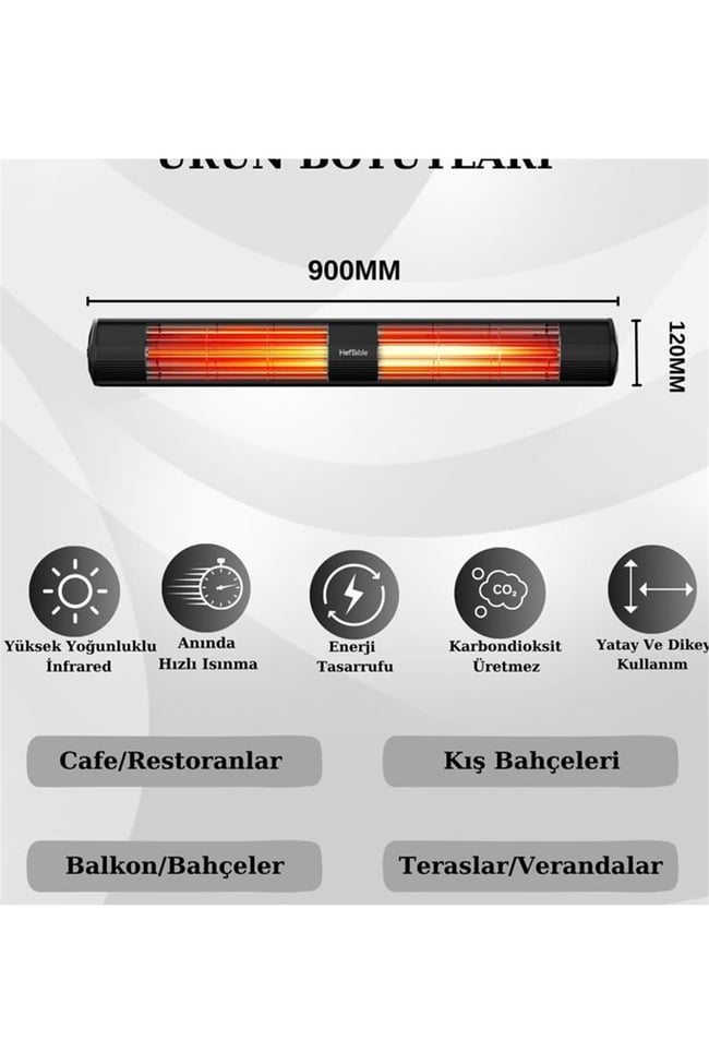 Hottable Classic Duvar Tipi Dış Mekan İnfrared Isıtıcı 4000 Watt