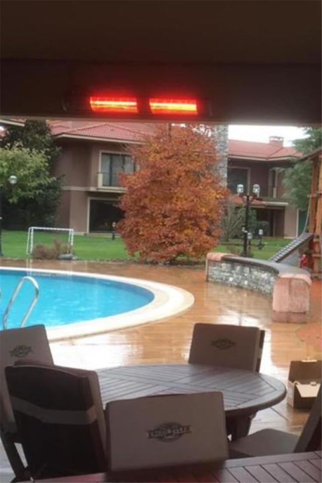 Hottable Classic Plus Duvar Tipi Dış Mekan İnfrared Isıtıcı 3000 Watt (U.kumandalı 5 kademe Isı ayarı)