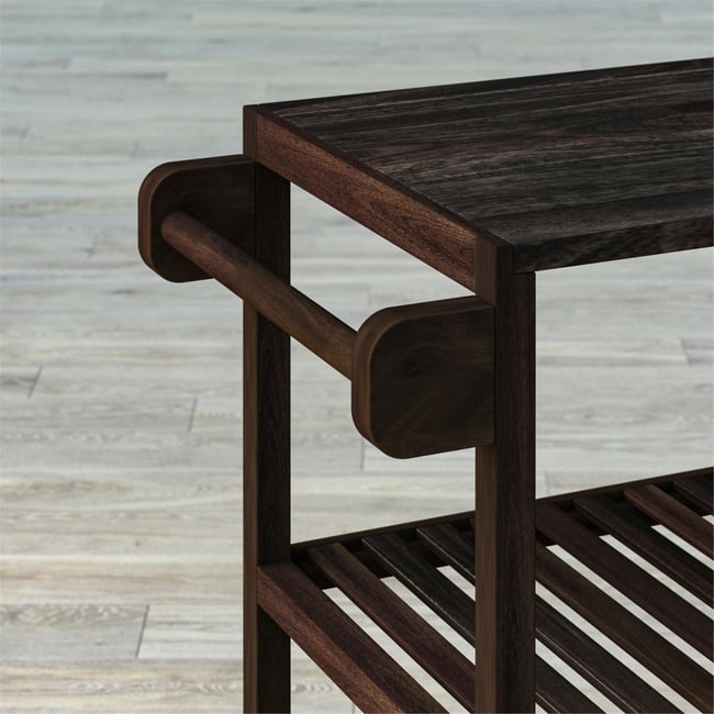 İnterbuild Masif Akasya Ahşap Holger Servis Arabası (799x349x850 mm) Espreso - 674777