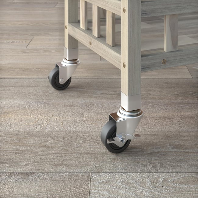 İnterbuild Masif Akasya Ahşap Holger Tepsili Servis Arabası (799x349x850 mm) Organik Beyaz - 675057