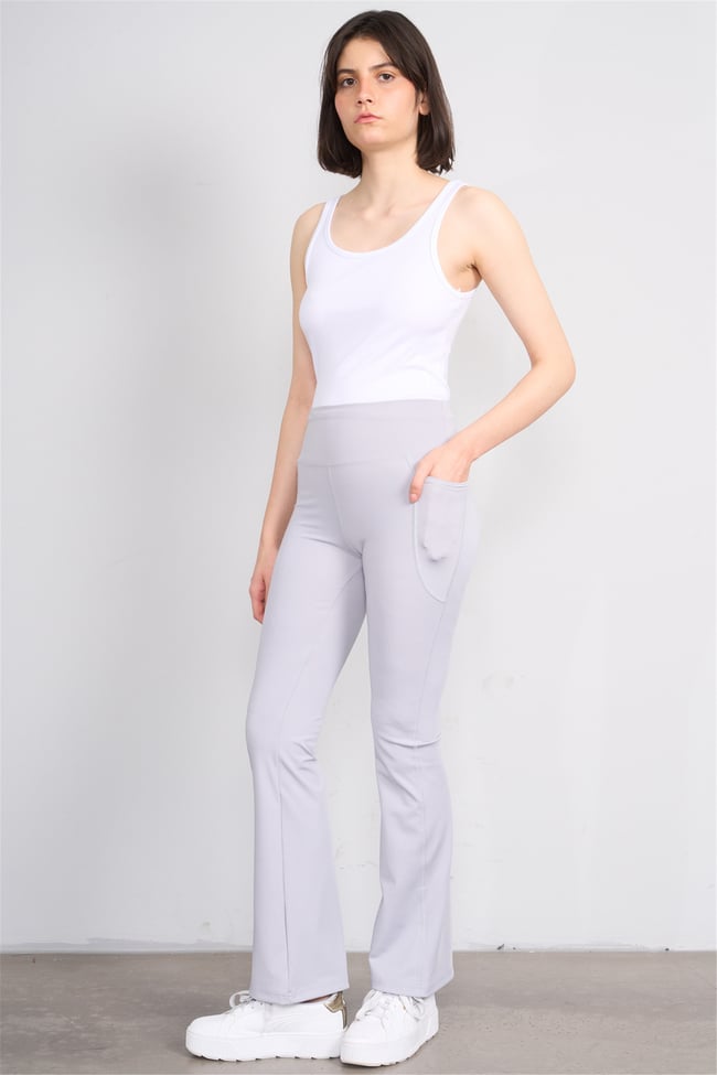 Jeneric Y26 21364 Açık Gri Kadın Dar Paca Tayt S-Xl