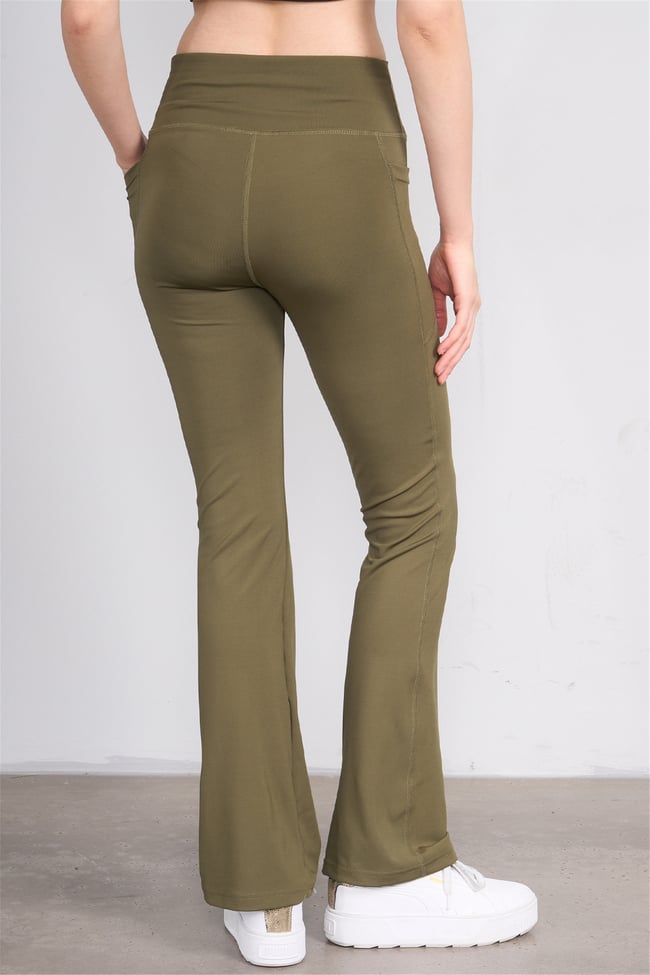 Jeneric Y26 21299 Haki Kadın İspanyol Tayt S-Xl