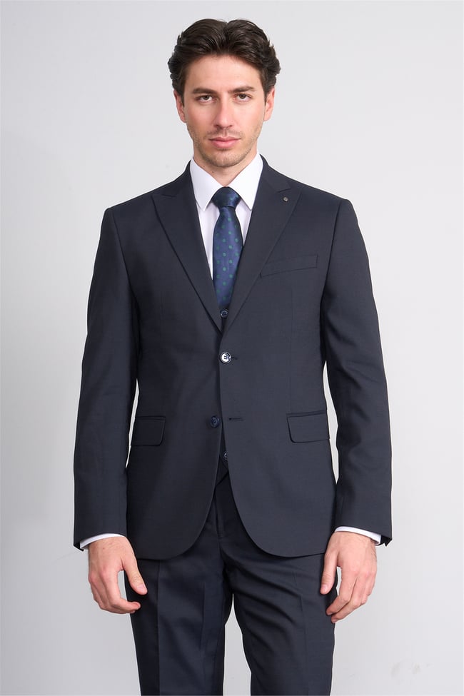 Kagi Y26 Eyfel Slim Fit Yelekli Takım Elbise Lacivert