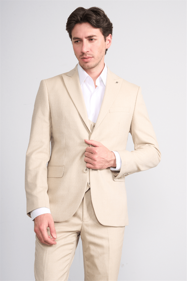 Kagi Y26 Ramırez Slim Fit Yelekli Takım Elbise Vizon