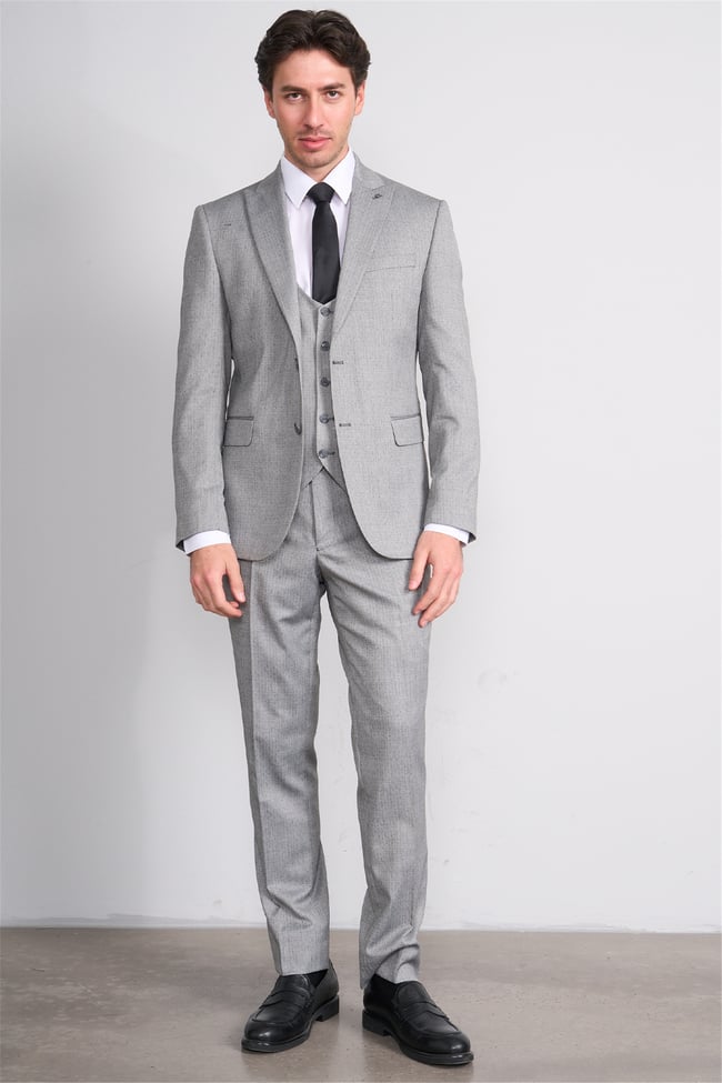 Kagi Y26 Ramırez Slim Fit Yelekli Takım Elbise Siyah