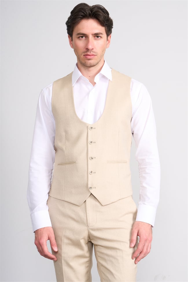 Kagi Y26 Ramırez Slim Fit Yelekli Takım Elbise Vizon