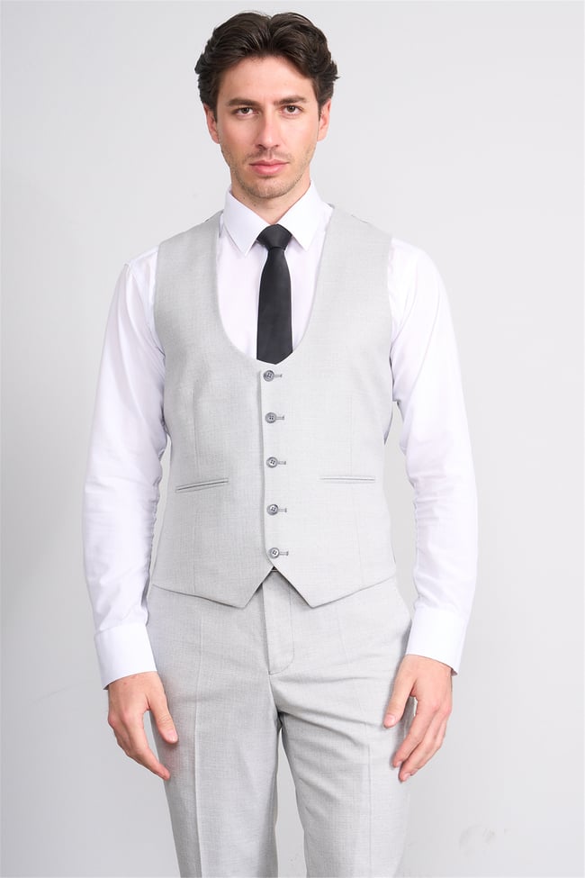 Kagi Y26 Ramırez Slim Fit Yelekli Takım Elbise A.Gri